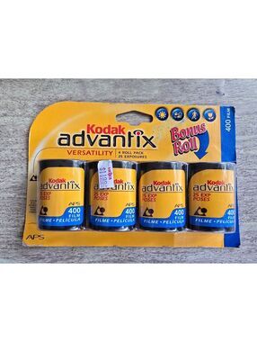 Kodak Advantix 400 Film 4 Roll Pack 25 Exposures Ea APS Color Print Film exp